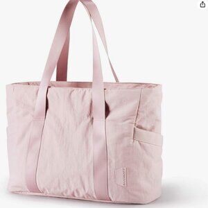 BAGSMART pink Tote Bag with Zipper